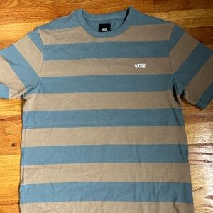 Vans Blue and Tan Striped Tee